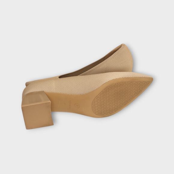 Womens Vivaia Beige Chunky Heel Pointed Toe Size EU 41 US 9.5 - Picture 11 of 11